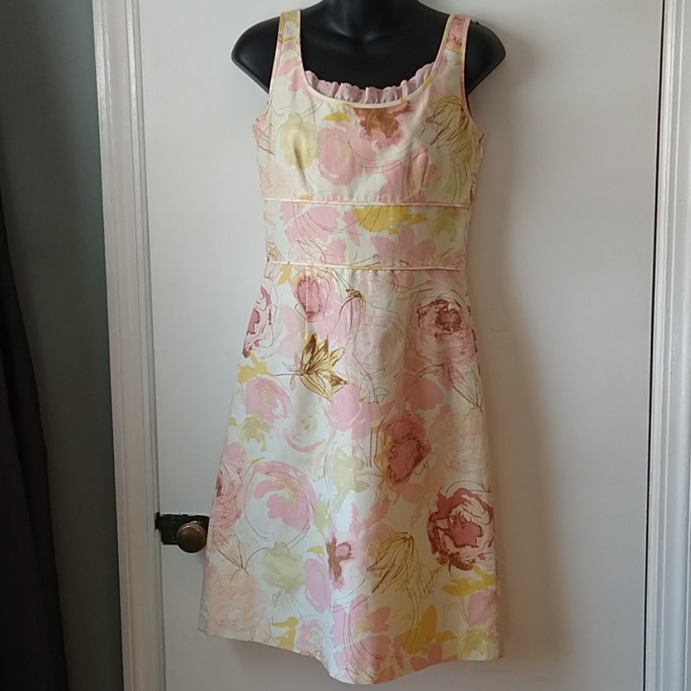 Ann Taylor Sleeveless Cotton Floral Dress
